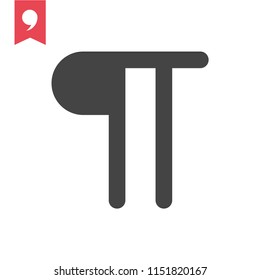 Pi symbol icon . Vector illustration