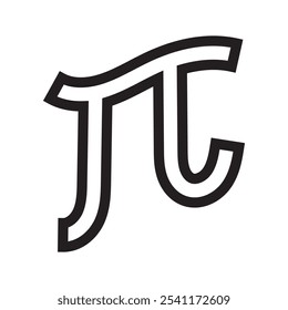 Pi symbol and icon. pi vector illustration.