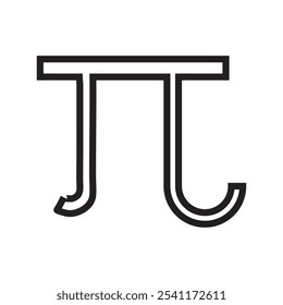 Pi symbol and icon. pi vector illustration.