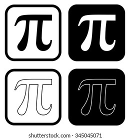 Pi symbol icon . Vector illustration