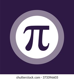 Pi Symbol Icon . Vector Illustration