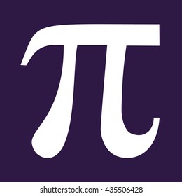 Pi symbol icon . Vector illustration