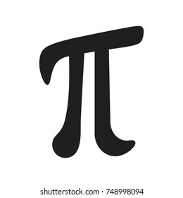 Pi symbol icon . Vector illustration