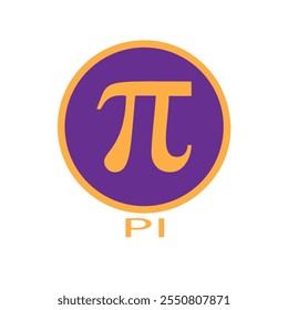 Pi symbol icon white background