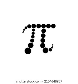 Ilustración del símbolo Pi. Icono Pi diseñado con formas geométricas