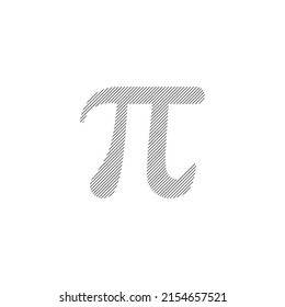 Pi Symbol-Vektorgrafik. Pi Symbol Design Linien Textur. Pi-Day-Feierlichkeiten