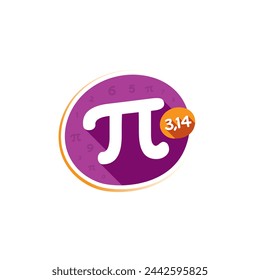pi symbol inside ellipse. pi symbol and pi number concept