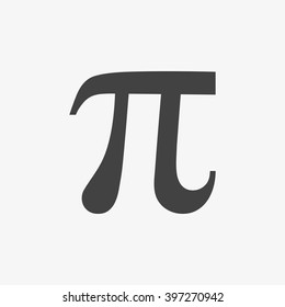 Pi symbol isolated on grey background. Vector illustration, EPS10.