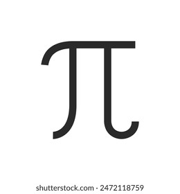 Pi symbol, linear style icon. the mathematical constant pi (π). Editable stroke width.