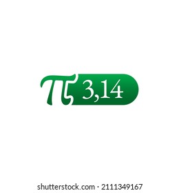 pi symbol and pi number. vector 314 and pi symbol concept. vector pi number on white background