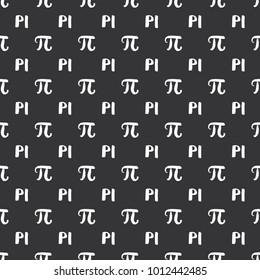 Pi symbol seamless pattern vector illustration. Hand drawn sketched Grunge mathematical signs and formulas, Vector illustration.