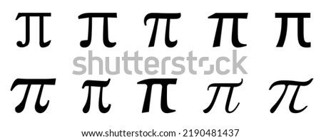 Pi symbol set. Pi greek letter icon. Vector illustration isolated on white background Zdjęcia stock © 