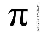 Pi symbol shape silhouette vector flat illustration design. Pi icon.