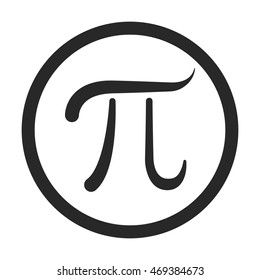 Pi symbol sign simple icon on background