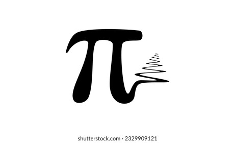 Silueta de símbolo Pi, con cola infinita, vector de alta calidad