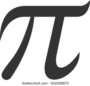 Pi symbol vector icon. Flat Pi symbol pictogram is isolated on a white background.