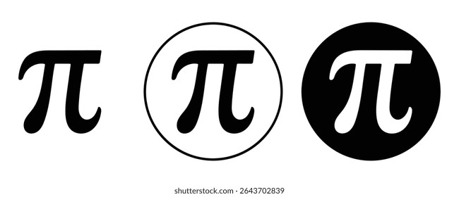 Pi símbolo ilustração vetorial isolado no fundo branco 