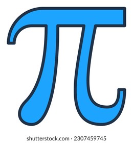 Pi Symbol vector Mathematics concept blue icon or design element