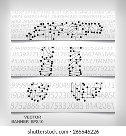 Pi technology shape banner eps10. Mathematics vector elegant illustration