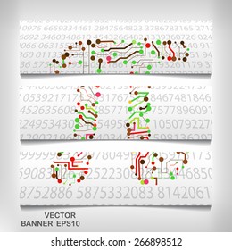 Pi technology shape banner eps10. Mathematics vector elegant illustration