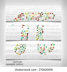 Pi technology shape banner eps10. Mathematics vector elegant illustration