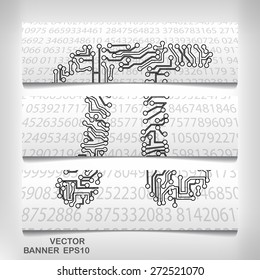 Pi technology shape banner eps10. Mathematics vector elegant illustration