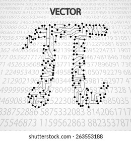 Pi technology shape eps10. Mathematics vector elegant illustration