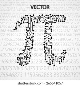 Pi technology shape eps10. Mathematics vector elegant illustration