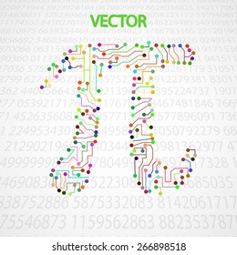 Pi technology shape eps10. Mathematics vector elegant illustration