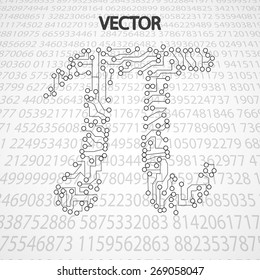 Pi technology shape eps10. Mathematics vector elegant illustration