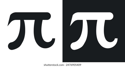 Pi thin vector icon collection.