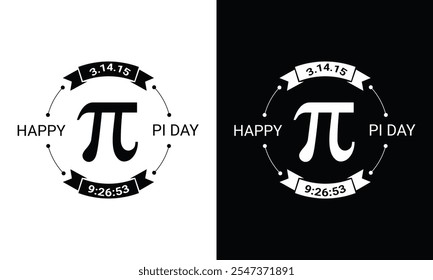 Pi vector icon with black and white background. Pi day vector, eps 10