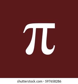 Pi vector icon. Brown background