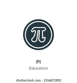 Pi vector icon on white background. Flat vector pi icon symbol sign from modern education collection for mobile concept and web apps design.
