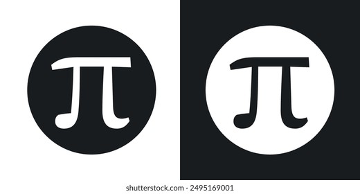 Pi vector icon set in solid style.