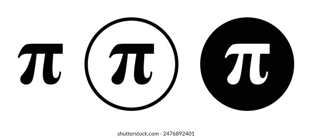 Pi vector icon symbol in flat style.