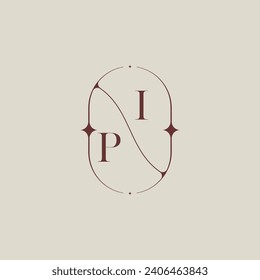 PI wedding classic in elegant monogram with high quality professional design that will print well