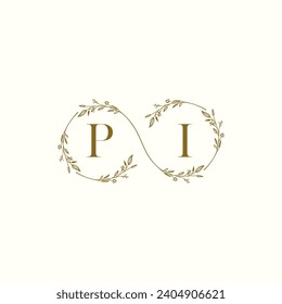 PI wedding infinity in elegant monogram with high quality professional design that will print well