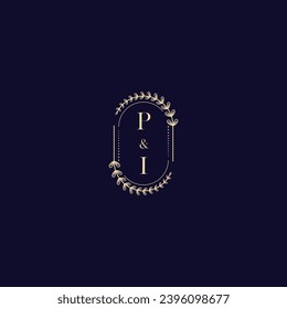 PI wedding initial logo in high quality professional design that will print well across any print media