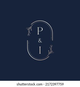 PI wedding initial logo letters in high quality professional design that will print well across any print media