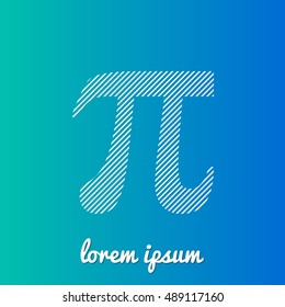 Pi White stroke fill with blue & green gradient background Icon / Logo Design