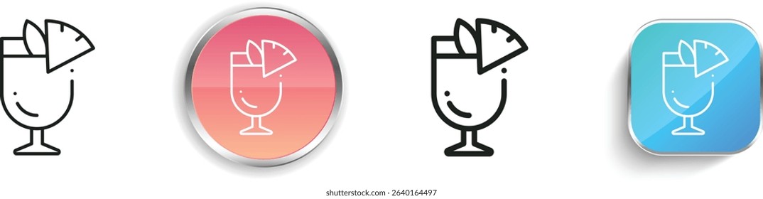 pia colada icon. Thin Linear, Regular and Button Style Design Isolated On White Background