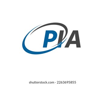 Letra PIA diseño creativo elegante del logo de swoosh
