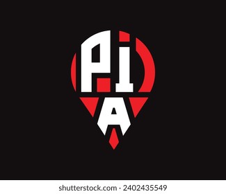 PIA letter location shape logo design