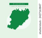 Piacenza province (Italy, Italian Republic, Emilia-Romagna region) map vector illustration, scribble sketch Province of Piacenza map