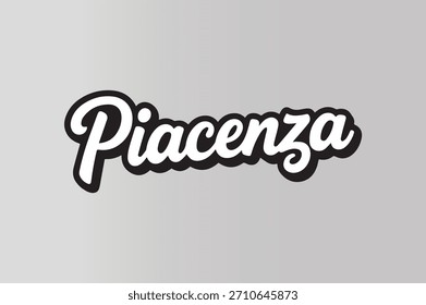 Efecto de texto de la etiqueta engomada del script de Piacenza