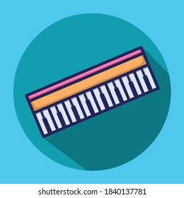 Pianica in flat icon illustration.