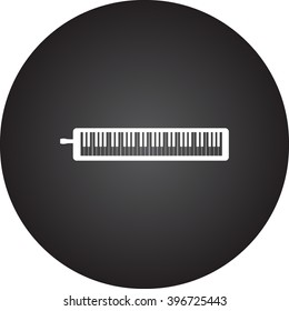 Pianica isolated simple icon on round background