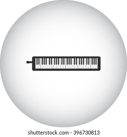 Pianica isolated simple icon on round background