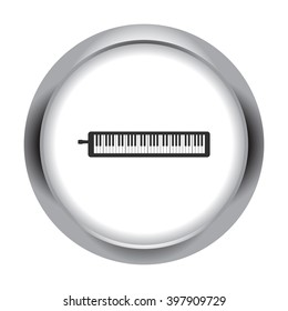 Pianica isolated simple icon on round background